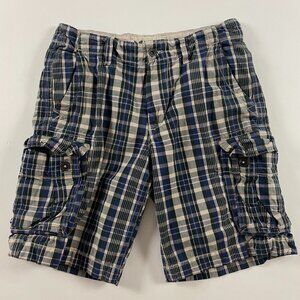 American Eagle Outfitters Classic Length Plaid Cargo Shorts Mens Size 32 Cotton